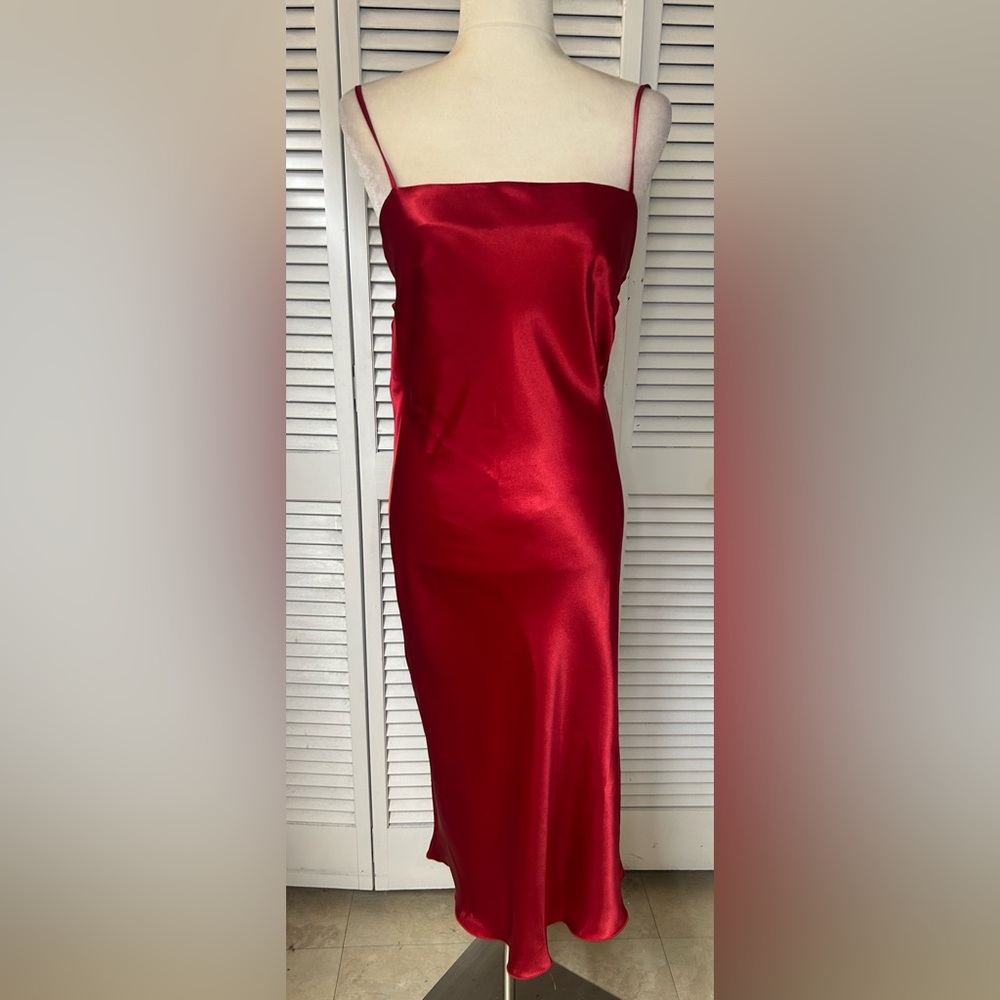 Jump Elegant Red Satin Dress Size Medium
